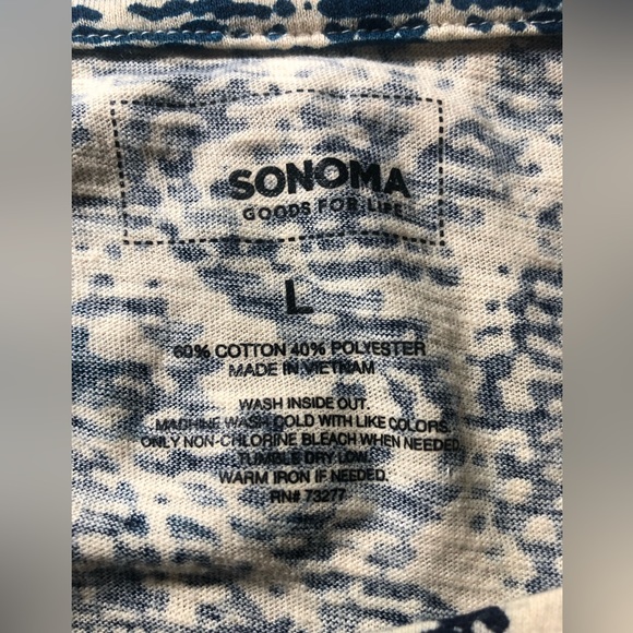 Sonoma Lightweight 3/4 Sleeve Cotton/Poly Henley - Picture 3 of 7